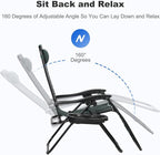 Nazhura Set of 2 Relaxing Recliners Patio Chairs Adjustable Steel Mesh Zero - Image 4
