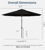 9FT Auto-Tilt Patio Umbrella|Outdoor Market Table Umbrella - Image 7