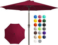 JEAREY 10 ft Outdoor Patio Umbrella w/Tilt and Crank, Wine Red | 8 Sturdy Ribs by JEAREYOutdoorsCollection