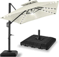 Best Choice Products 9x12ft LED Cantilever Patio Umbrella w/Base Included & by Unknown