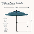PHI VILLA 10ft Outdoor Patio Umbrellas, 3 Tier Table Umbrella, Cyan & Green | - Image 2