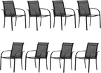 Outdoor Dining Chairs Set of 8, Stackable Patio Chair by Seekverse