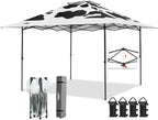 EAGLE PEAK 13x13 Pop Up Canopy Tent, Auto Extended Eaves, Cow Print | Easy Setup by EAGLEPEAK