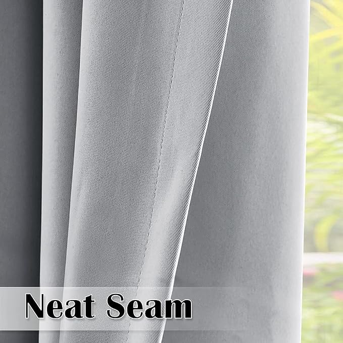 Porch Curtains Outdoor W70 x L84 Inch Silver Grey, 1 Panel | Grommet, Thermal - Image 7