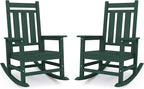 Oversized Outdoor Rocking Chair Set of 2, HDPE Patio Rockers by KINGYES