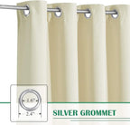 Patio Curtains Outdoor W52 x L84 Inch Natural Beige, 1 Panel | Heavy Duty - Image 2