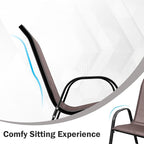 COSTWAY Patio Stackable Dining Chairs Set of 4 - Image 6