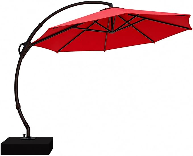 Outdoor Patio Umbrella with Base included, 11 FT Deluxe Curvy Cantilever - Image 2