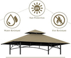 5x8Ft Grill Gazebo Replacement Top, Khaki Canopy Top Cover Only | Double-Layer - Image 2