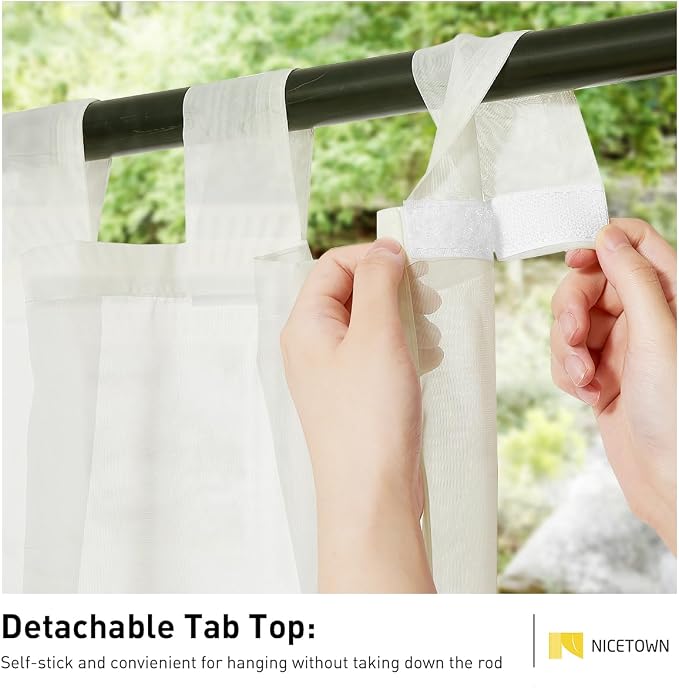 NICETOWN 2 Panels Outdoor Sheer Curtains - Image 2