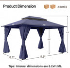 10'x13' Outdoor Gazebo, Heavy Duty Metal Frame Patio Canopy - Image 2