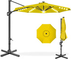 Best Choice Products 10ft Solar LED Cantilever Patio Umbrella, 360-Degree by Unknown