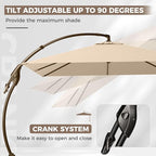 Grand patio 10x10 FT Large Cantilever Square Umbrella - Image 5
