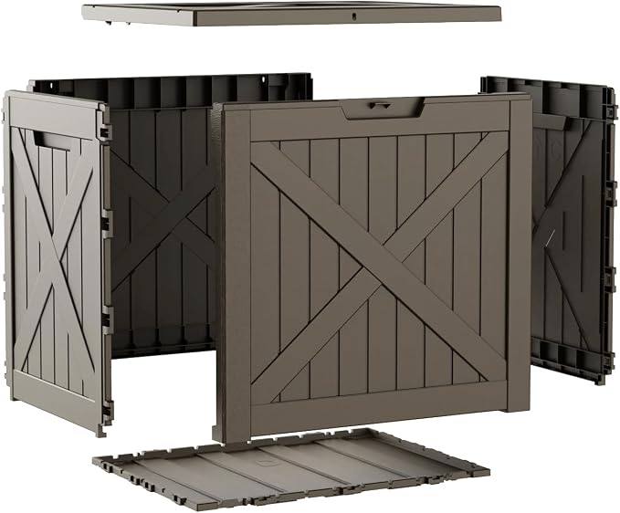 ROJIK 33 Gallon Resin Deck Box, Lockable Waterproof Weatherproof Outdoor - Image 6