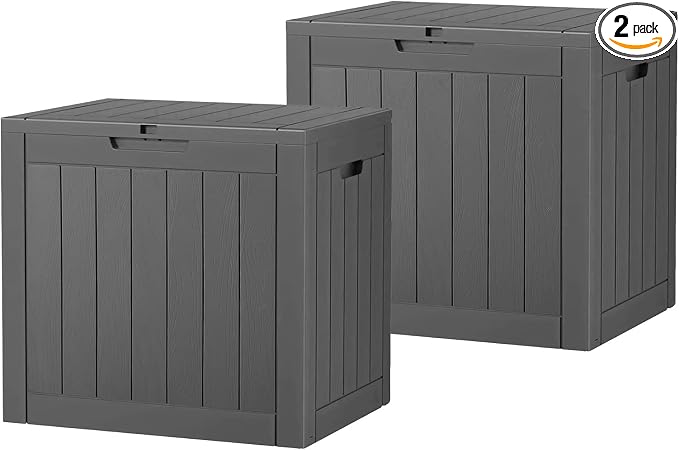 32 Gallon Outdoor Storage Box 2 Pack All-Weather Deck Box by KAMABOKO