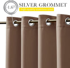 NICETOWN 2 Panels Windproof Blackout Outdoor Curtains W46xL80 Tan | Waterproof - Image 8