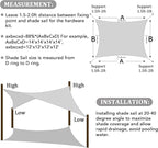 Shade&Beyond Rectangle Sun Shade Sail 10'X13' Permeable Canopy Light Grey - Image 3