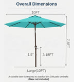 10FT Patio Umbrella, Outdoor Umbrella - Image 8