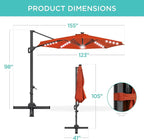 Best Choice Products 10ft Solar LED Cantilever Patio Umbrella, 360-Degree - Image 7