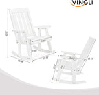 VINGLI Heavy Duty 600 LBS Outdoor Wooden Rocking Chair - Image 3