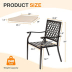 Outdoor Stackable Patio Metal Dining Chairs 4-Piece Set - Image 3