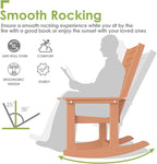GREENVINES Oversized Outdoor Rocking Chairs Set of 4, HDPE Rocker, Teak | 21.7" - Image 4