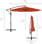 Best Choice Products 10ft Offset Cantilever Hanging Market Patio Umbrella - Image 7