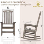 Oversized Outdoor Rocking Chair, HDPE Porch Rocker | High Back Rocking Chairs - Image 5