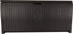 Suncast 99 Gallon Plastic Wicker Deck Box Container Storage - Image 7