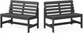 SERWALL Armless Outdoor Bench, All Weather HDPE Porch Bench, 2 Pack, Suitable by SERWALL