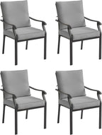 LVUYOYO Outdoor Patio Dining Chairs Set of 4, Metal Stackable Chairs Set by LVUYOYO