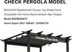 Pergola Shade Cover Replacement Canopy Top Compatible - Image 3