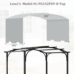 slashome 200" x 103" Pergola Replacement Canopy, Fits L-PG152PST-B, UV Resistant - Image 2