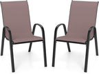 Giantex Patio Chairs Set of 2, Stackable Outdoor Dining Chairs by Giantex