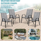 Patio Chairs Set of 4, Breathable Textilene, Weatherproof Frame, Quick Setup - Image 5