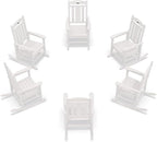 Oversized Outdoor Rocking Chairs Set of 6, 380lbs Heavy-Duty Large Patio Rocker by CIOKEA