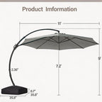 Outdoor Patio Umbrella with Base included, 11 FT Deluxe Curvy Cantilever - Image 3