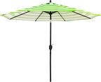 Sunnyglade 9' Patio Umbrella Outdoor Table Umbrella 8 Ribs Green and White | by Sunnyglade