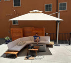 PURPLE LEAF Cantilever Outdoor Umbrella 9' x 9' Square Double Top, 3-Yr - Image 2