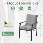 LVUYOYO Outdoor Patio Dining Chairs Set of 2, Metal Stackable Chairs Set - Image 3