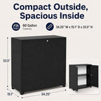 ADDOK Outdoor Storage Cabinet, 60 Gallon Waterproof Resin Patio Storage Cabinet - Image 2