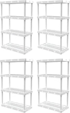 Gracious Living 4 Pack Light Duty Storage Shelves, Knect-A-Shelf 4-Shelf by GraciousLiving