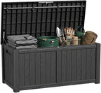 150 Gallon Outdoor Deck Box, Lockable Waterproof Outdoor Storage Boxes by MAIUSCOLI