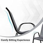 COSTWAY Patio Stackable Dining Chairs Set of 4 - Image 6