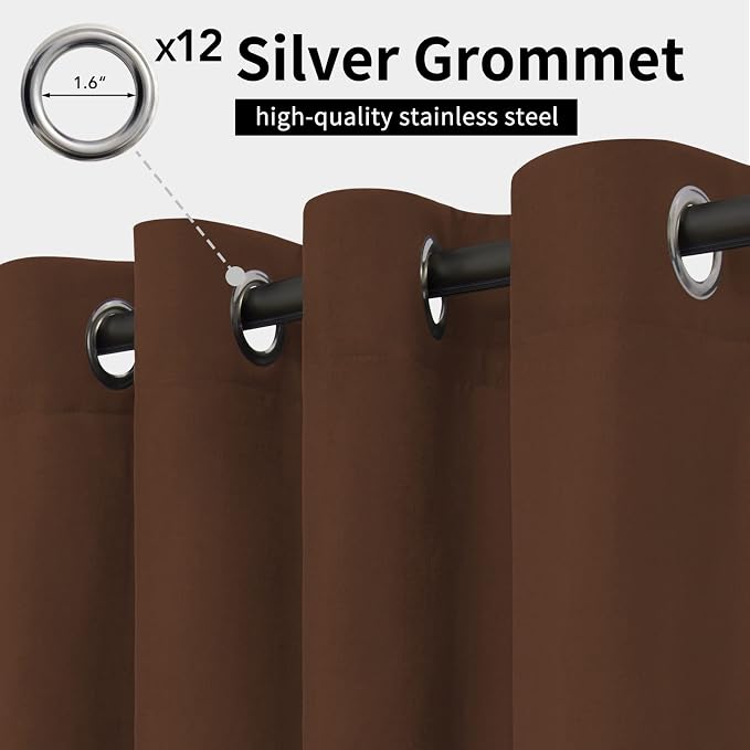 Easy-Going Outdoor Curtains for Patio 1 Panel, 110x108 inch, Weatherproof - Image 2