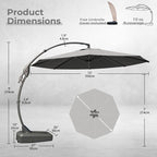 Grand patio 12FT Cantilever Round Umbrella - Image 3