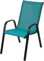 Stackable Patio Chairs Set of 1/2/4, Heavy Duty Metal Frame & Teslin Fabric by Unknown