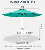 10FT Patio Umbrella, Outdoor Umbrella - Image 7