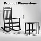 5 Piece Outdoor Rocking Bistro Set, Rocking Chairs Outdoor Furniture, Resin - Image 3