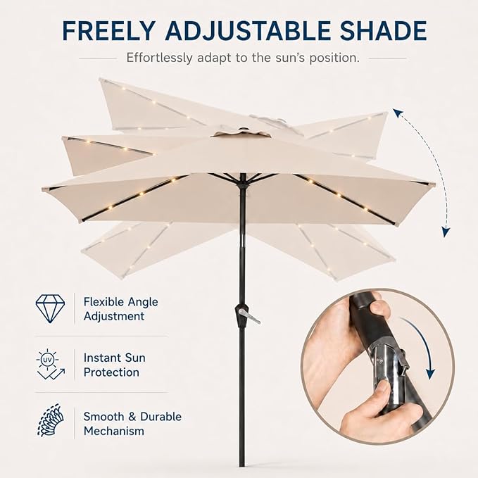 6.5 x 10ft Rectangular Patio Umbrella - Image 5